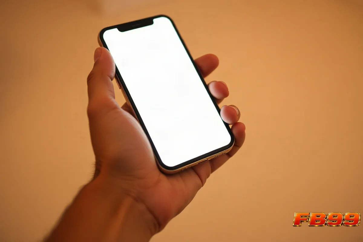 হাতে ধরা স্মার্টফোন, যা FB99 এ রেজিস্ট্রেশন ও পেমেন্ট পদ্ধতি নির্দেশ করে।